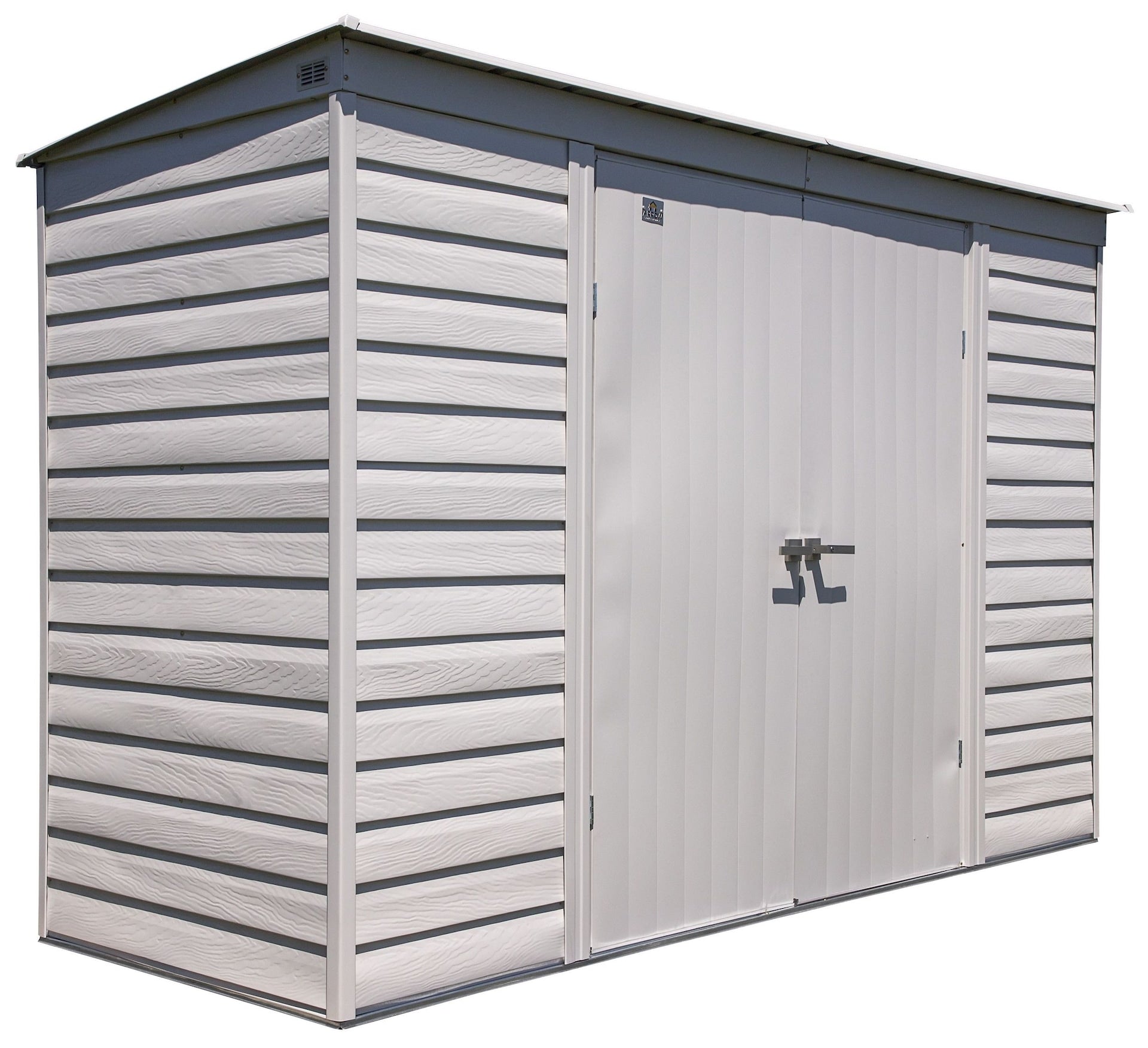 Arrow Select Galvanized Steel Storage Shed, Flute Grey, 10-ft x 4-ft