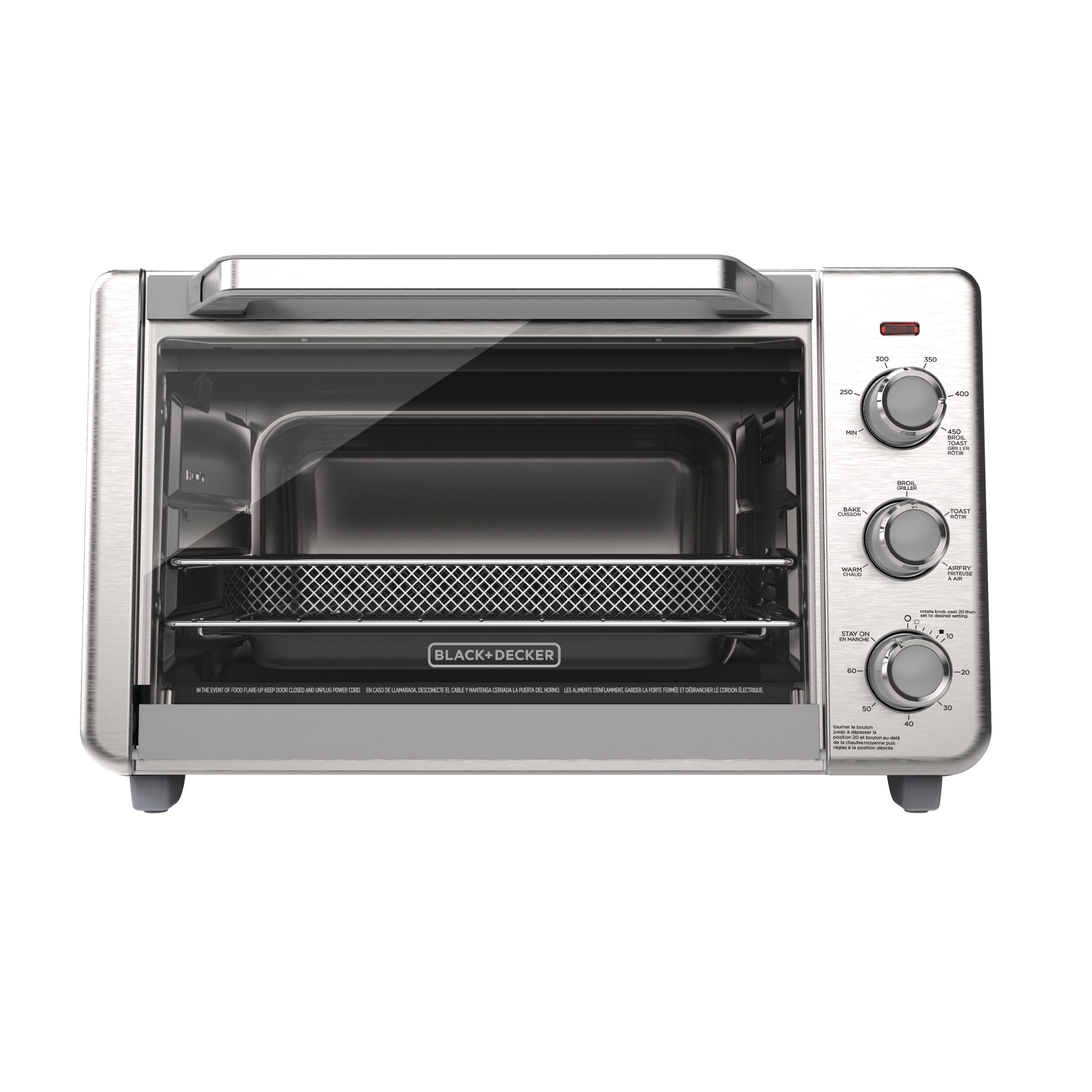 Black & Decker Crisp 'N bake 6-Slice Air Fryer Toaster Oven, Stainless Steel, 5 Cooking Functions