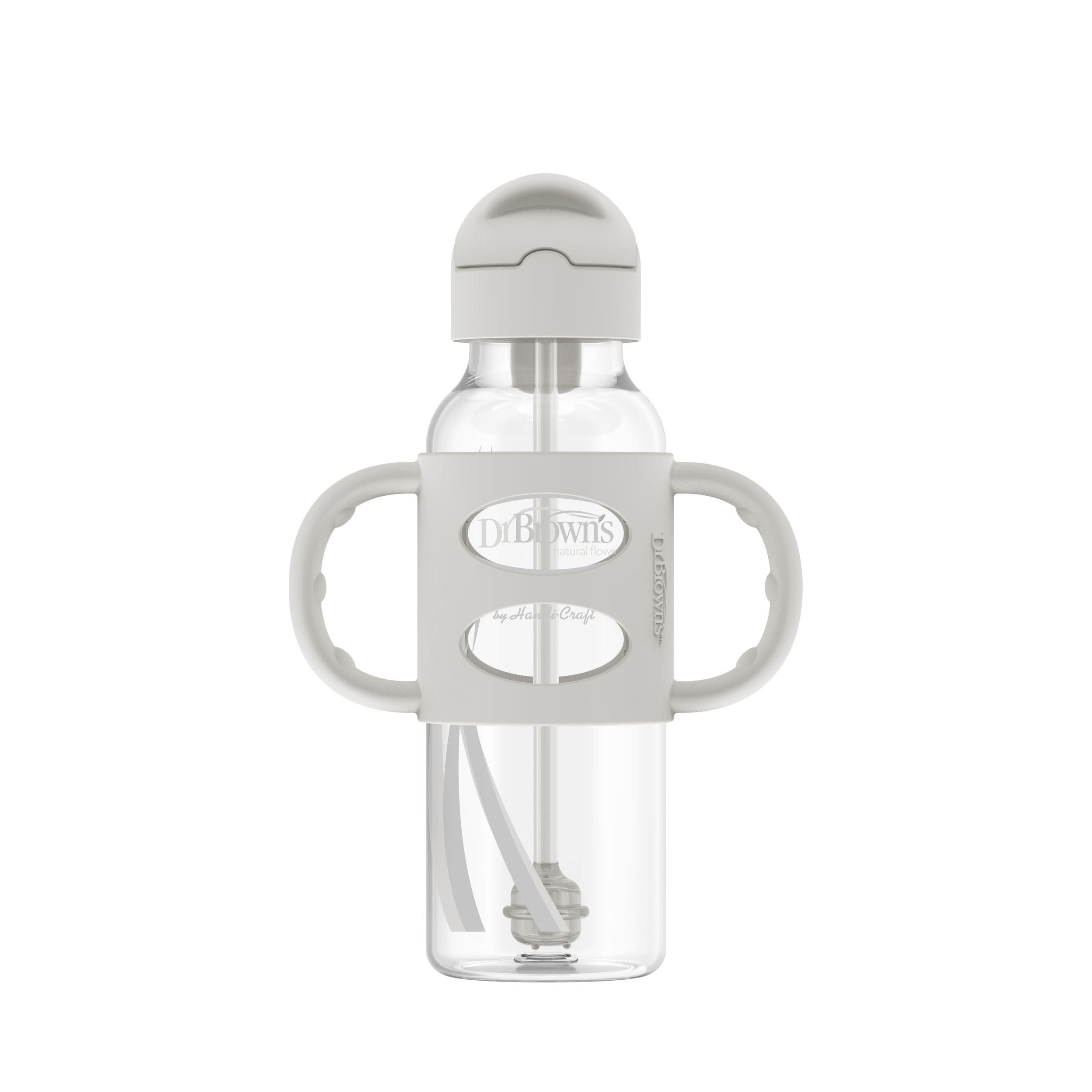 Dr. Brown's Milestones Narrow Sippy Straw Bottle with Handles, 8-oz