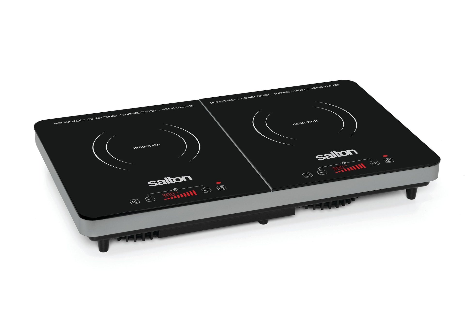 Salton Double Induction Cooktop, LED Display & Touch control with 10 Power Settings