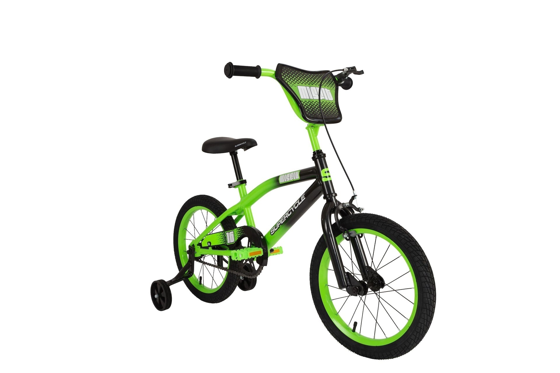 Supercycle Misfit Kids' Bike with Training Wheels, 16-in, Green