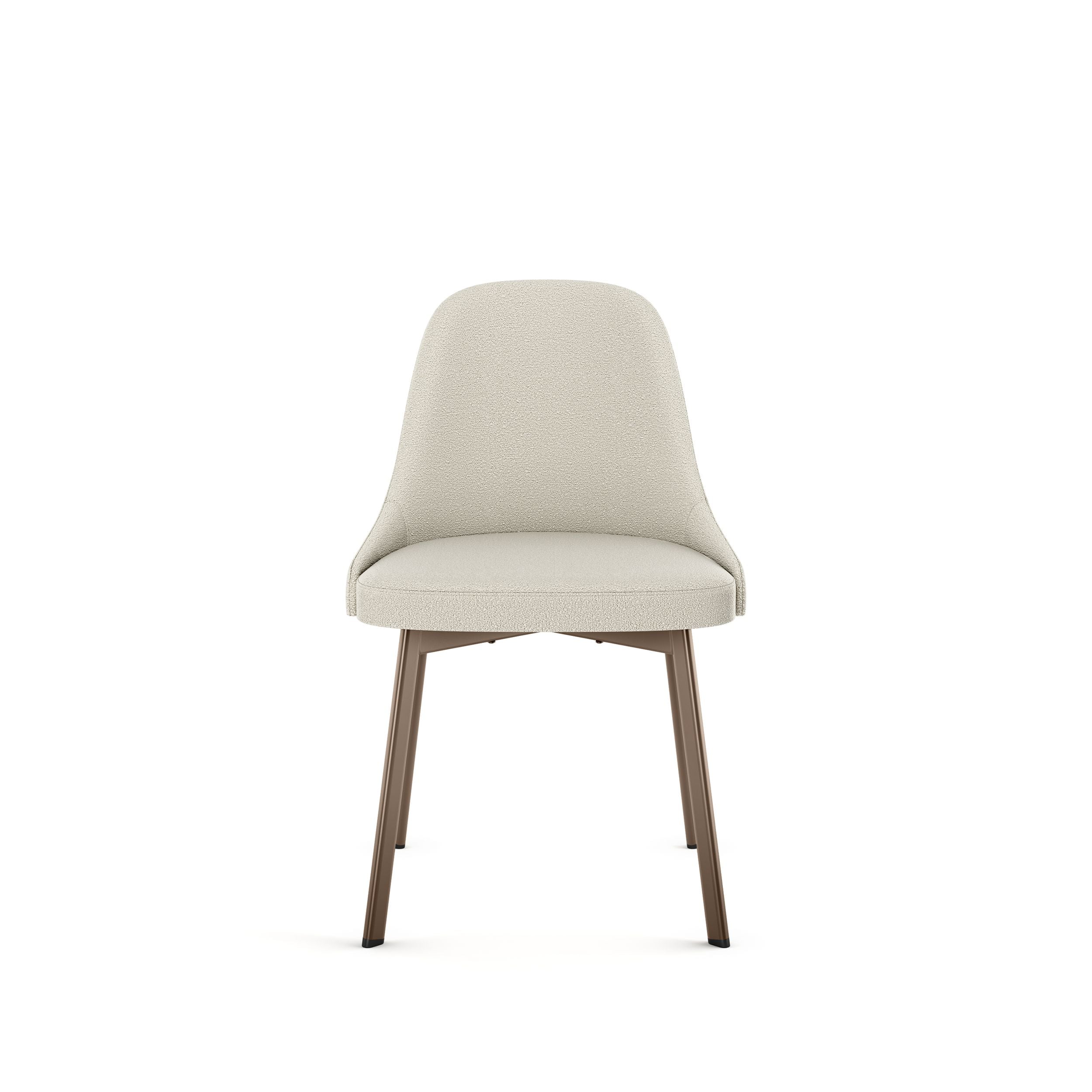 Amisco Harper Upholstered Dining Chair, Boucle Polyester Fabric & Bronze Metal Frame
