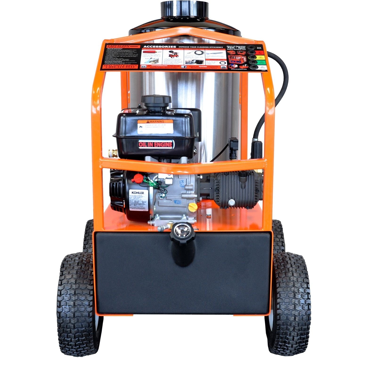 Easy-Kleen Commercial 2700 PSI 3 GPM 6.5 HP Engine Hot Water Wheeled Gas Pressure Washer