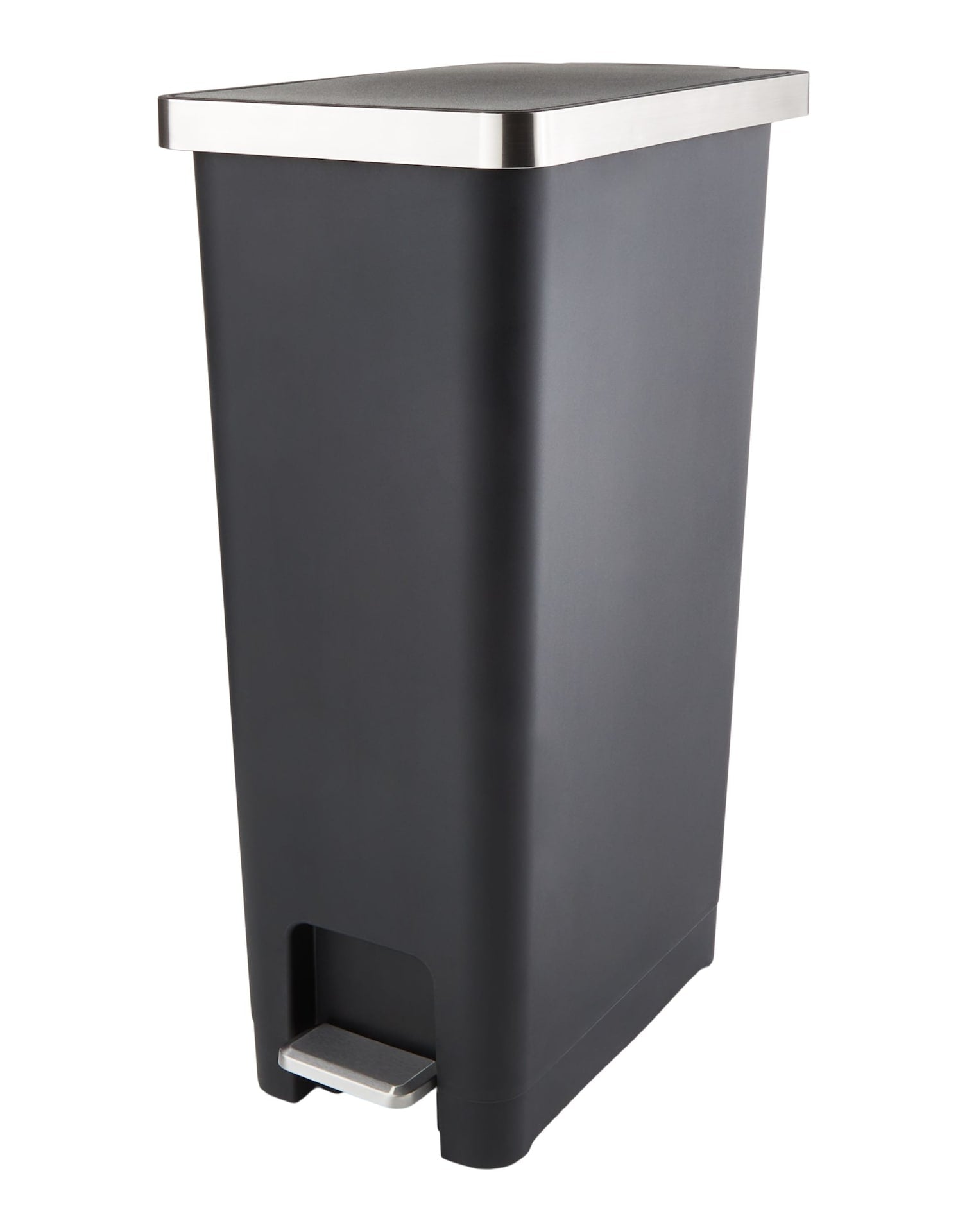type A Slim Black Resin Garbage Can, 45-L