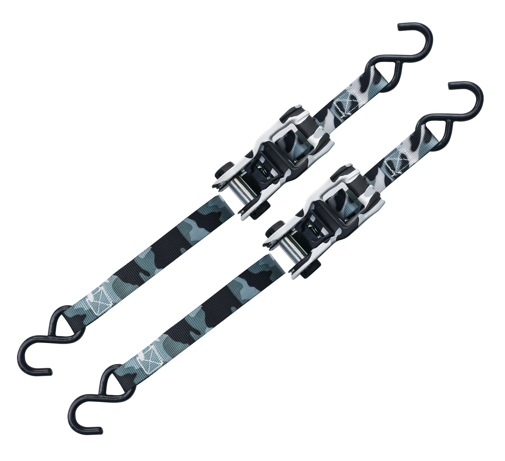 MotoMaster 1,500-lb Snow Camo Ratchet Tie Down, 1-in x 10-ft, 2-pk