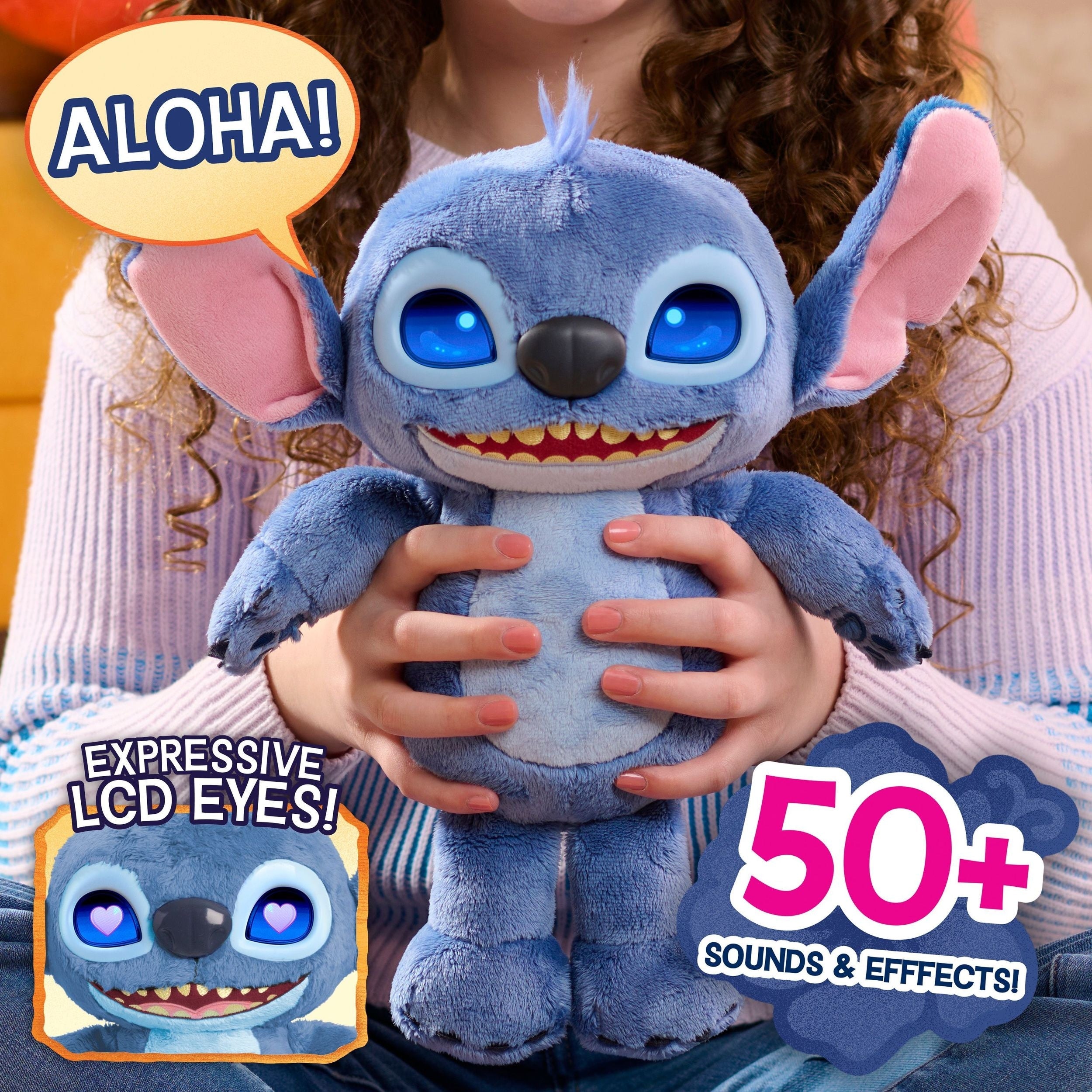 Disney Lilo and Stitch Feature Interactive Plush, 11-in