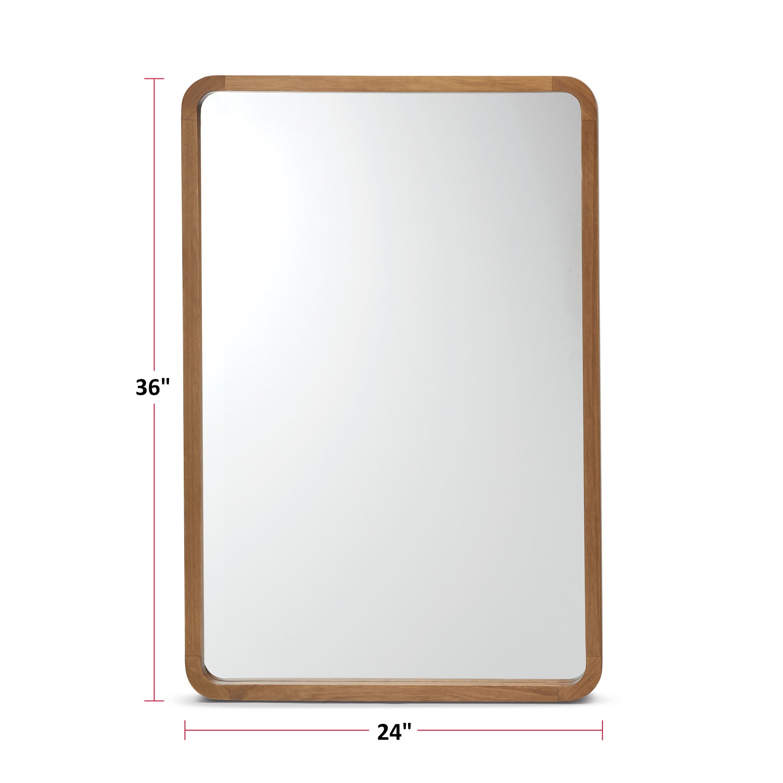 CANVAS Springside Pearwood Rectangular Wall Mirror, Brown, 24 x 36-in