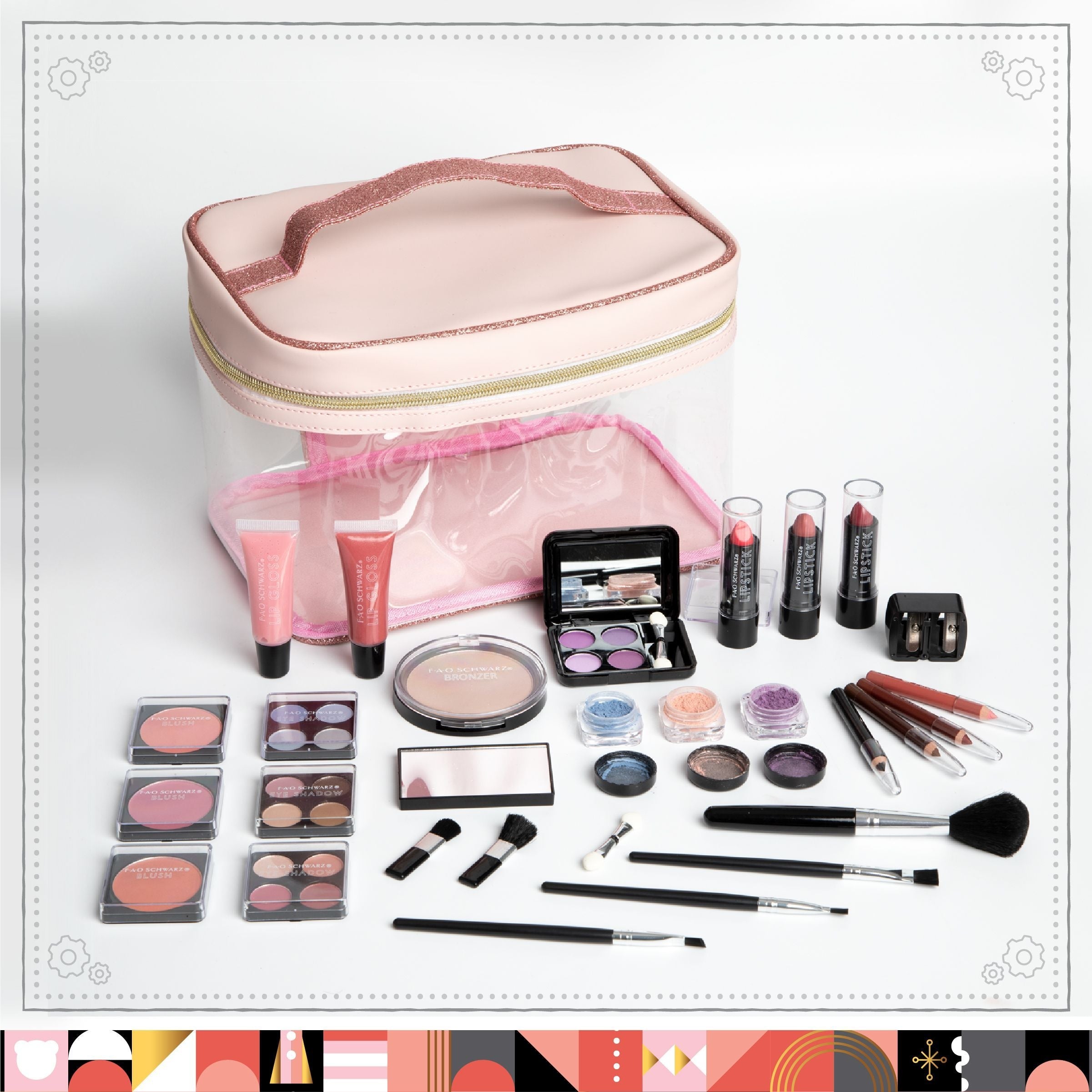 FAO Schwarz Girls Ultimate Makeup Artist Set, 30 Piece, Pastel Pink