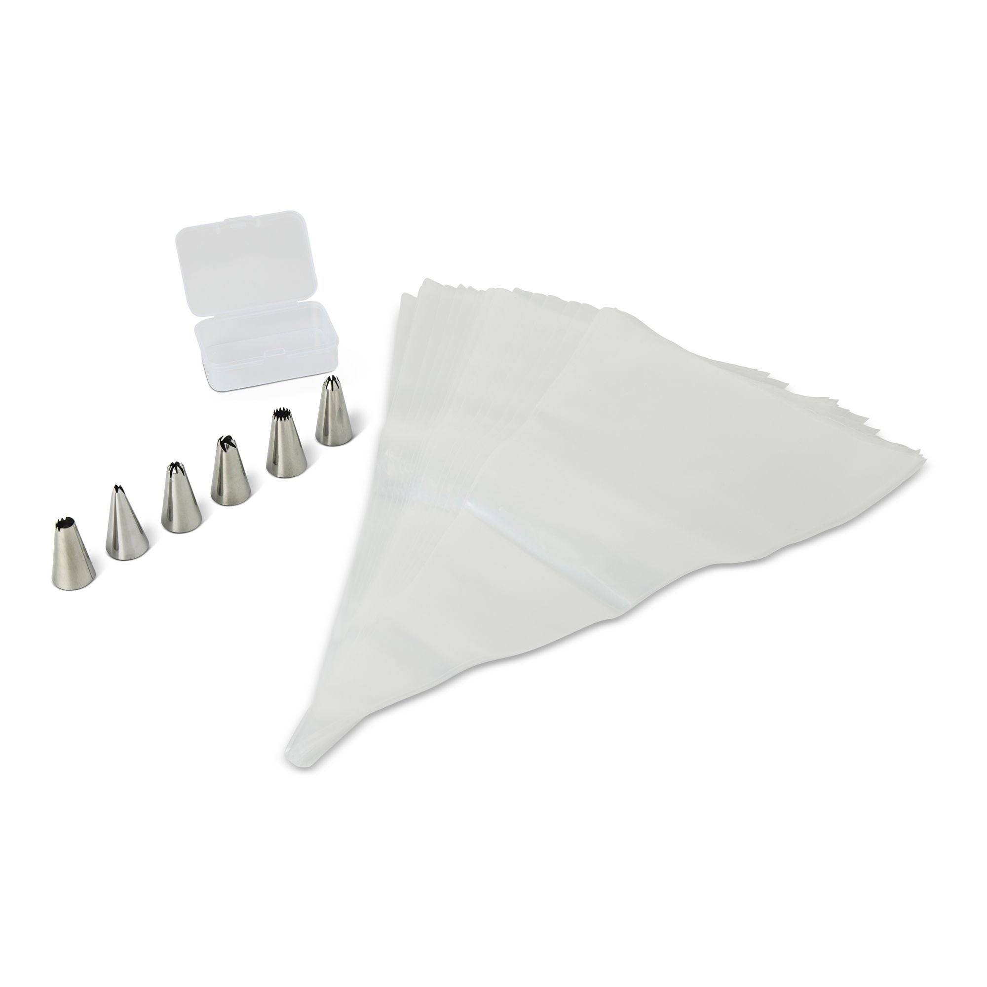 Master Chef Disposable Piping Bags with 6 Tips, 30-pc